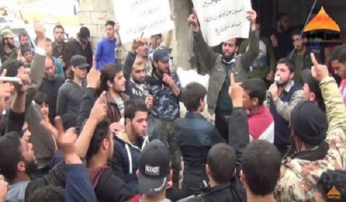 Minbar Ummah: Demonstration in Binnish, neighborhood in Idlib, to reject Truce &amp; Negotiations