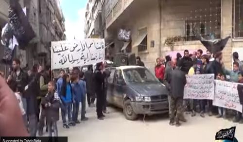 Wilayah Syria: Demonstration to Emphasize an Islamic Revolution &amp; to Raise the Rayah al Uqab