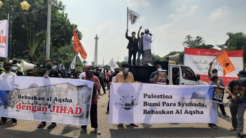 Endonezya: Ülke çapında &quot;Filistin&#039;i Cihat ve Hilafet Yoluyla Kurtarın&quot; sloganı altında gösteriler düzenlendi