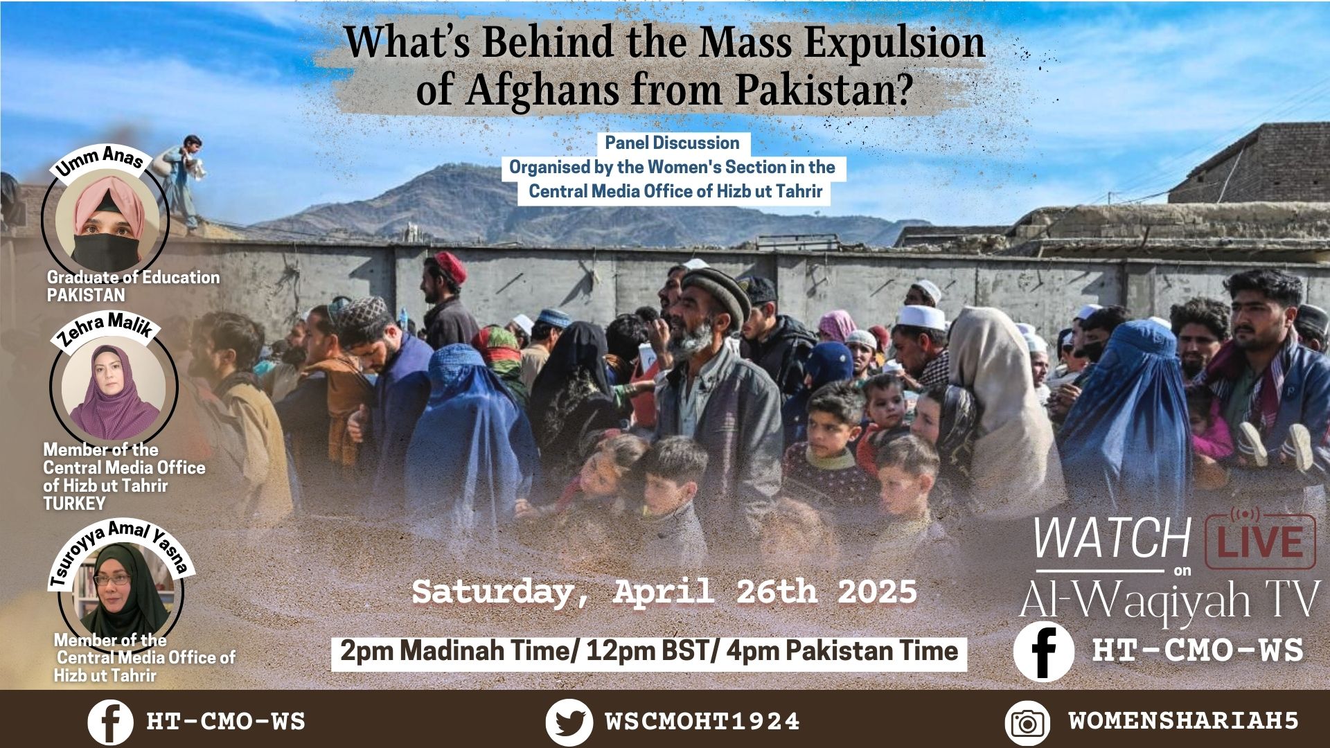Poster Al Waqiyah ENG Mass Expulsion of Afghans from Pakistan Horizontal