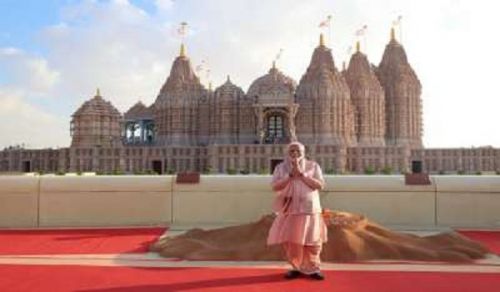 Modi the Butcher of Indian Muslims Opens the Largest Hindu Temple in the UAE