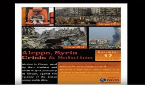America: Talk, &quot;Aleppo... Syria... the Crisis &amp; its Solution!&quot;