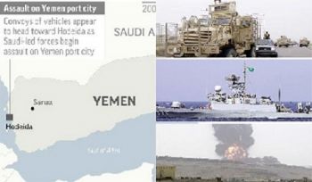 Kräfte, die der Huthi-Miliz nahestehen, nehmen die Häfen al-Ḥudaidas mit Unterstützung durch die USA ein