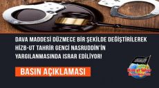 Dava Maddesi Düzmece Bir Şekilde Değiştirilerek Hizb-ut Tahrir Genci Nasruddin’in Yargılanmasında Israr Ediliyor!